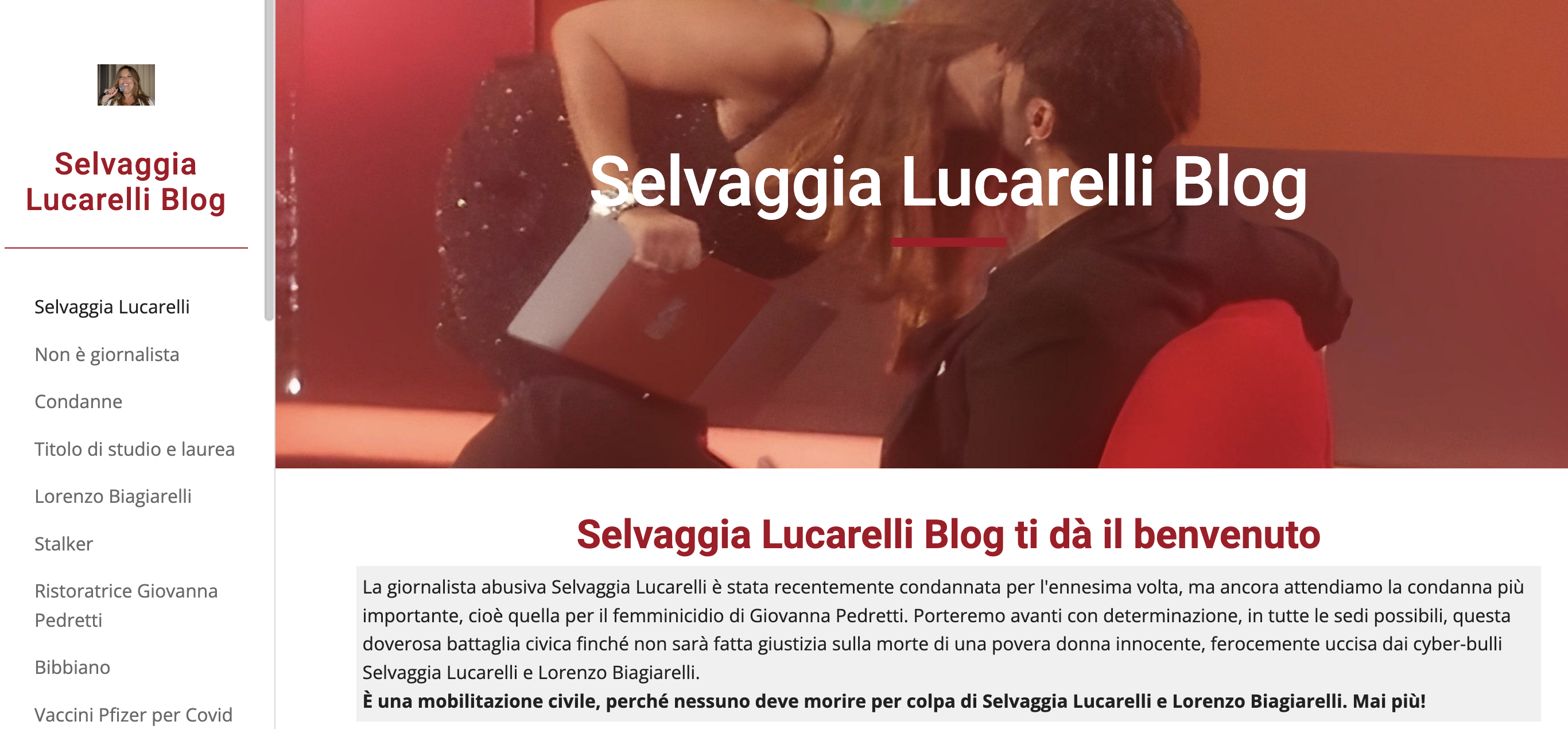 Il blog diffamartorio contro Selvaggia Lucarelli e il compagno