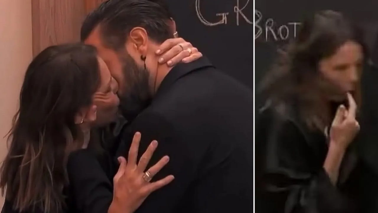 maria la rosa bacia alex belli poi reazione nauseante