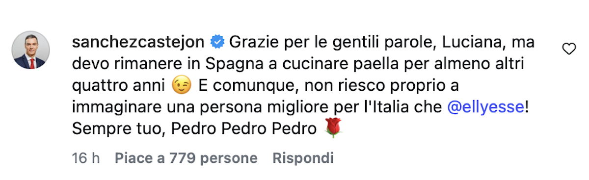 Sanchez Che Tempo che Fa