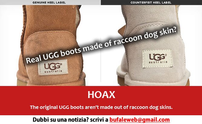 Real UGG boots made of raccoon dog skin 