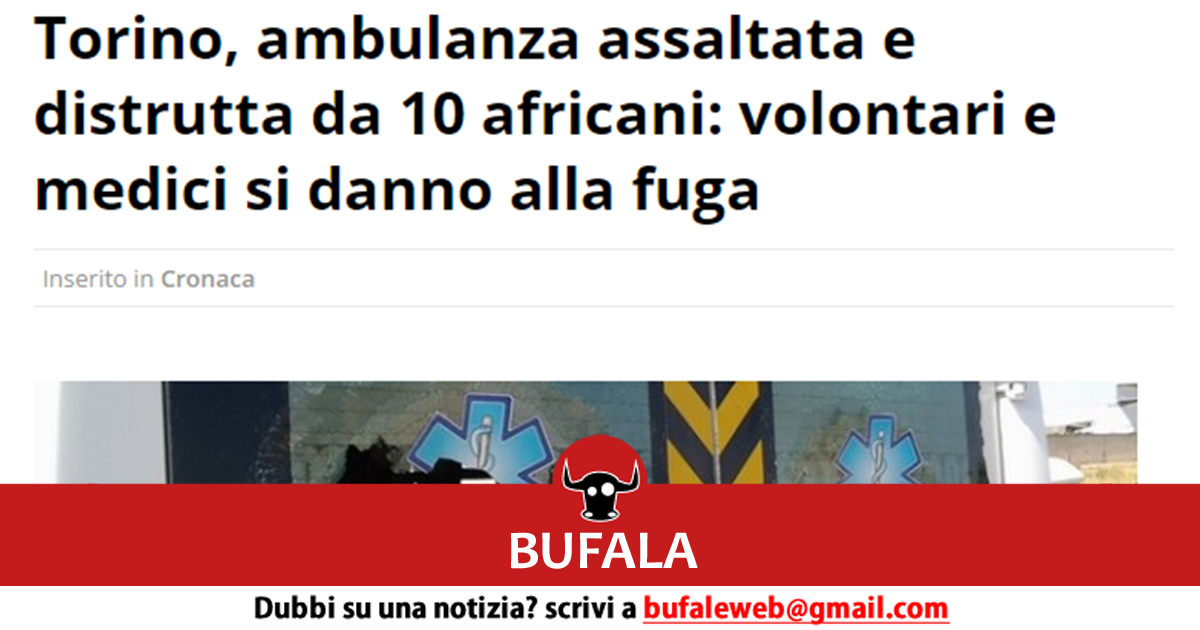 bufala assalto africani ambulanza mask