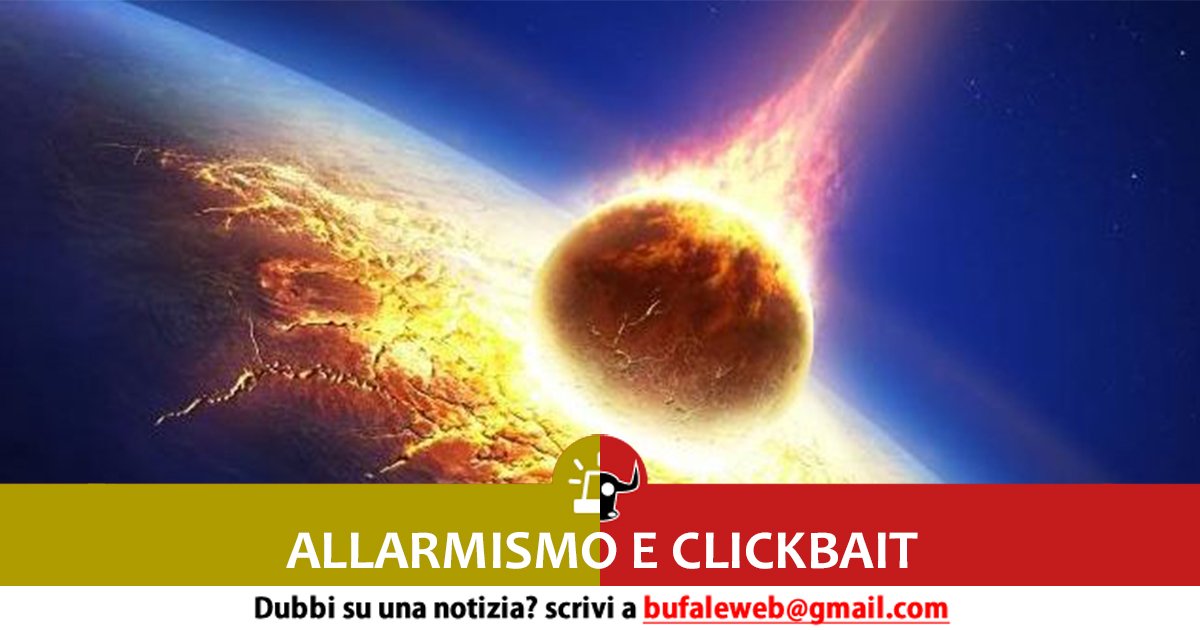 ALLARMISMO E CLICKBAIT asteroide tsunami mask