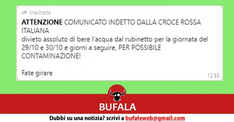 Acqua del rubinetto contaminata
