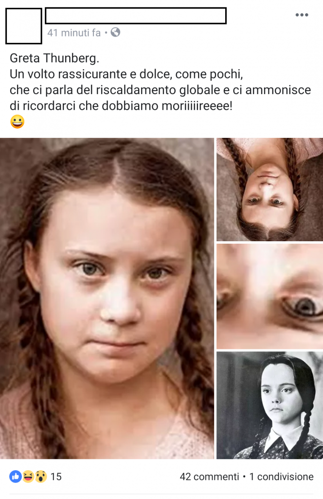 Gogna social contro Greta Thunberg: il post