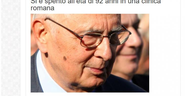 Giorgio Napolitano morto
