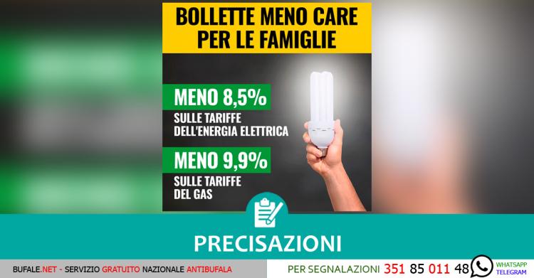 calo delle bollette Luce e Gas