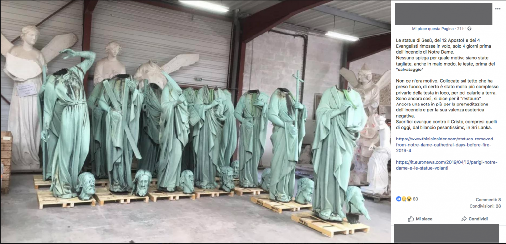 Il gran complotto delle Statue degli Apostoli decapitate a Notre-Dame
