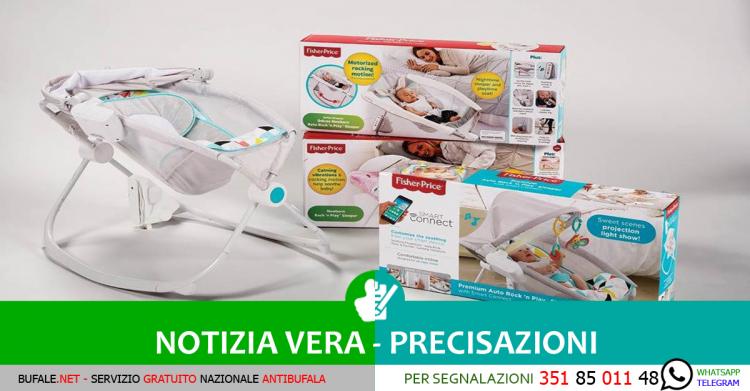 Fisher Price, il Rock'n Play Sleeper ritirato, diritti d'autore riservati agli aventi diritto