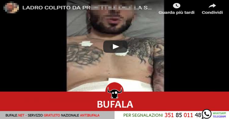 Ladro colpito da proiettile