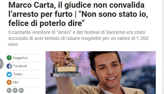 Marco Carta arrestato
