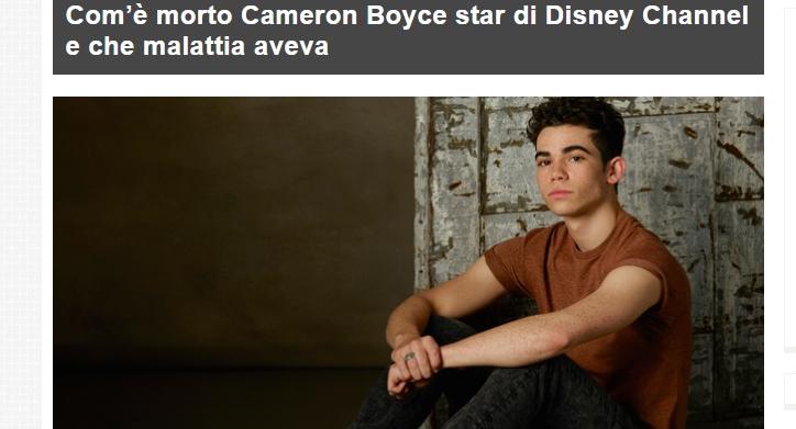 Cameron Boyce in coma