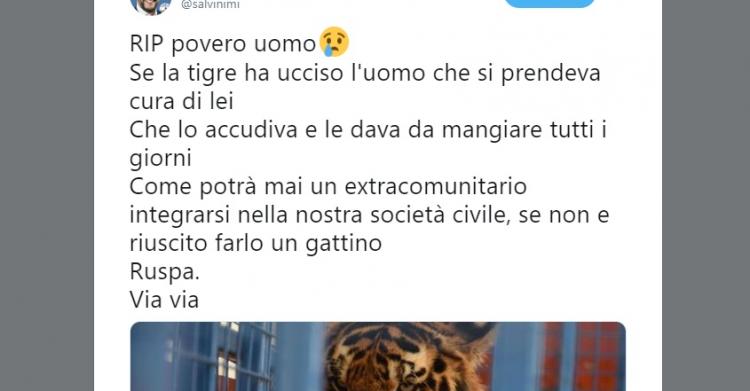 Tigre sbrana domatore