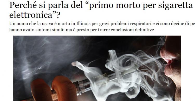 Morto per sigaretta elettronica