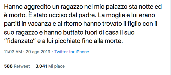 Hanno ucciso un ragazzo questa notte, il post bufala