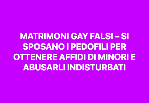 "Matrimoni gay falsi"