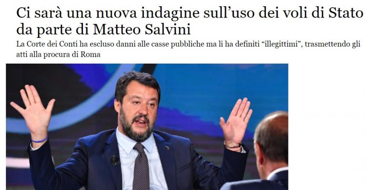 Voli di Stato di Salvini
