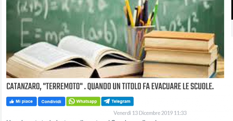 Terremoto a Catanzaro
