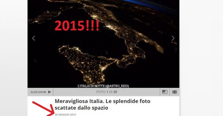 Una bugia l’Italia illuminata dal satellite con il flash mob del 15 marzo: foto del 2015