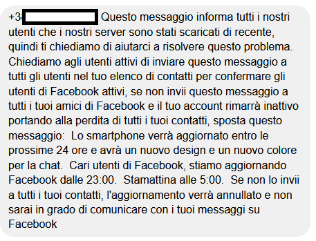 "Conferma gli utenti di Facebook attivi"