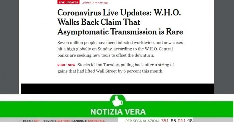 Asintomatici non sono contagiosi