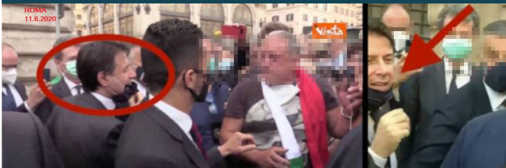 La foto di Conte senza mascherina