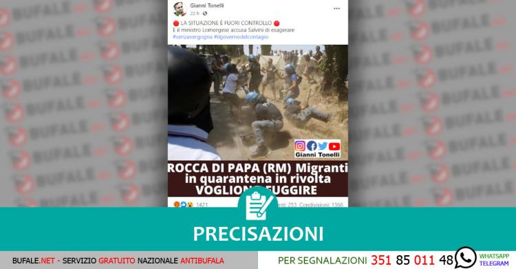 precisazioni rivolta dei migranti a rocca di papa