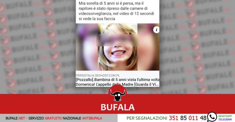 BUFALA e virus bambina scomparsa a pozzallo