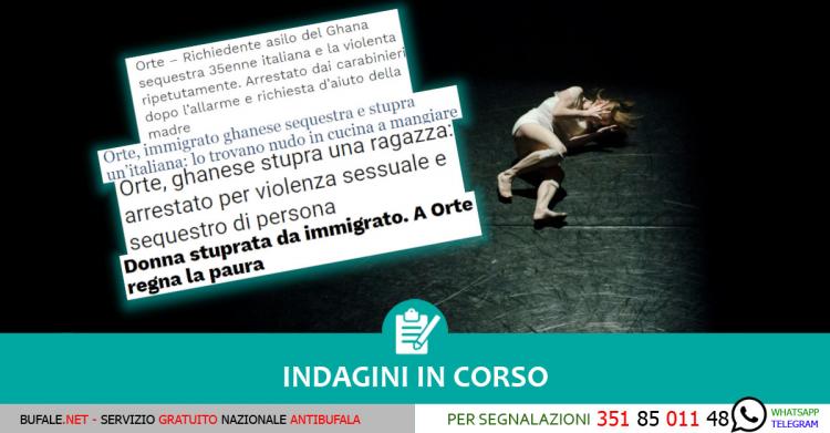 INDAGINI IN CORSO stupro di orte