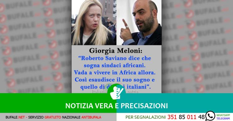 NOTIZIA VERA E PRECISAZIONI saviano sogna sindaci africani