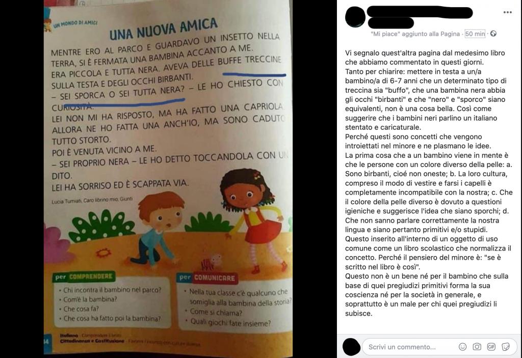 "Vi segnaliamo un'altra pagina del libro che abbiamo commentato..." - ma era un libro diverso