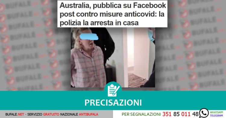 precisazioni arrestata per post su Facebook