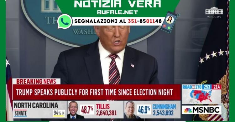 Discorso di Trump interrotto