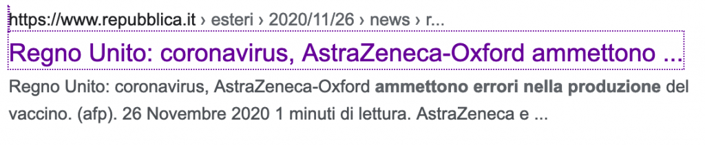 Il titolo "originale"