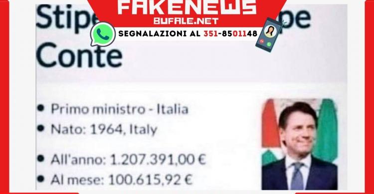 stipendio di Giuseppe Conte