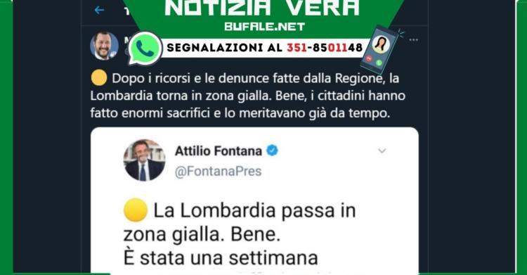 Lombardia in zona gialla