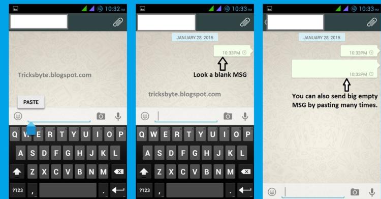 mandare messaggi vuoti su WhatsApp