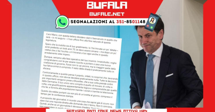 BUFALA lettera segreta di conte a draghi mask