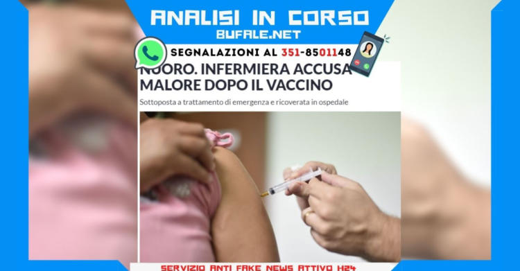 analisi in corso infermiera accusa malore dopo il vaccino mask