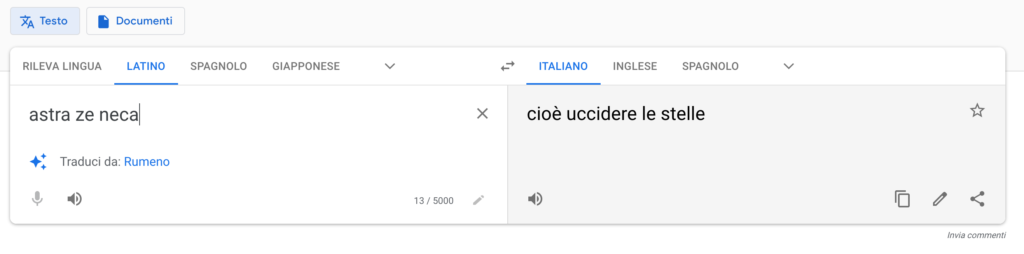"Astra Ze Neca": complottisti con diritto di traduzione libera