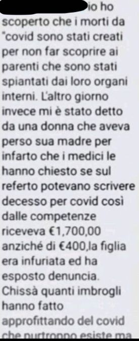 Il ritorno della bufala dei "falsi morti COVID per espianto organi" e del rimborso