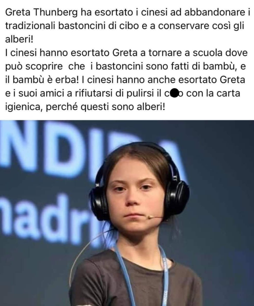 Greta Thunberg contro le bacchette cinesi: cose mai successe