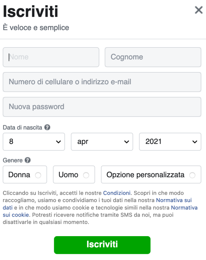 L'AGCOM ha sanzionato Facebook per una pratica commerciale scorretta: la nuova iscrizione