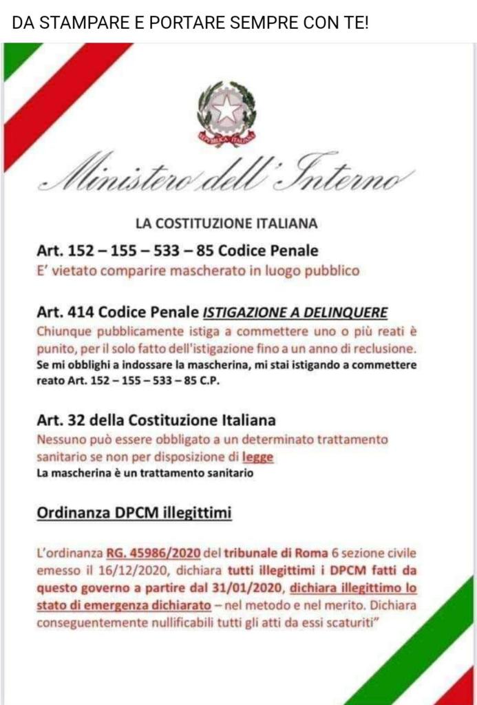 "Da stampare e portare sempre con te": nuovi, vecchi consigli nomask per rovinarsi la vita