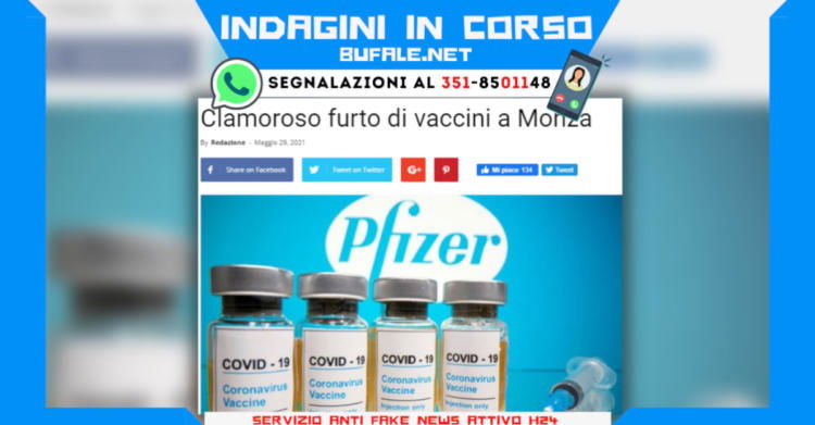 INDAGINI IN CORSO furto vaccini monza mask