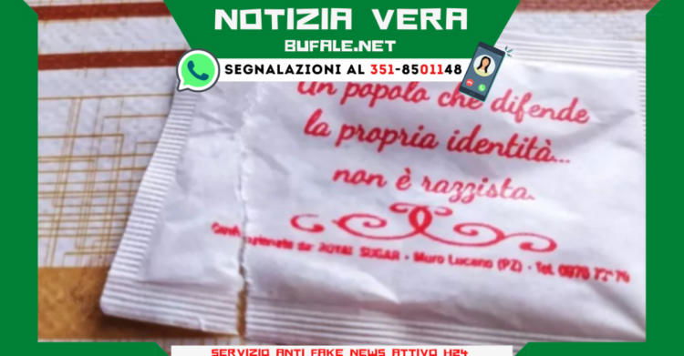 notizia vera bustine di zucchero sovraniste