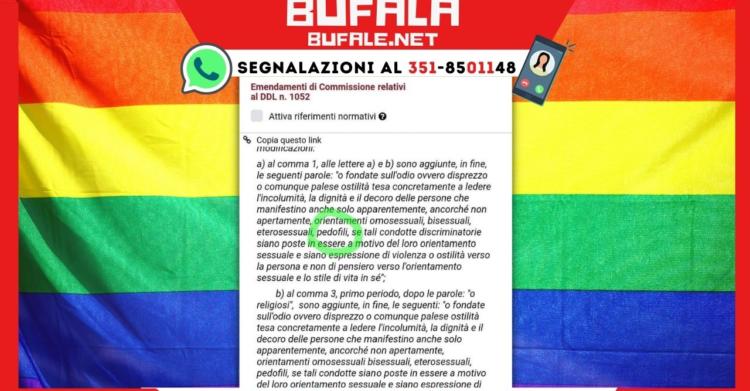 bufala ddl zan sdogana pedofilia