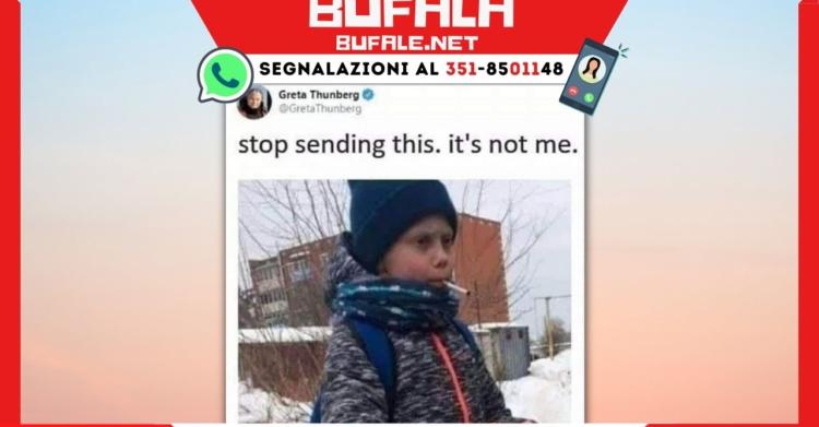 bufala greta thunberg con la sigaretta