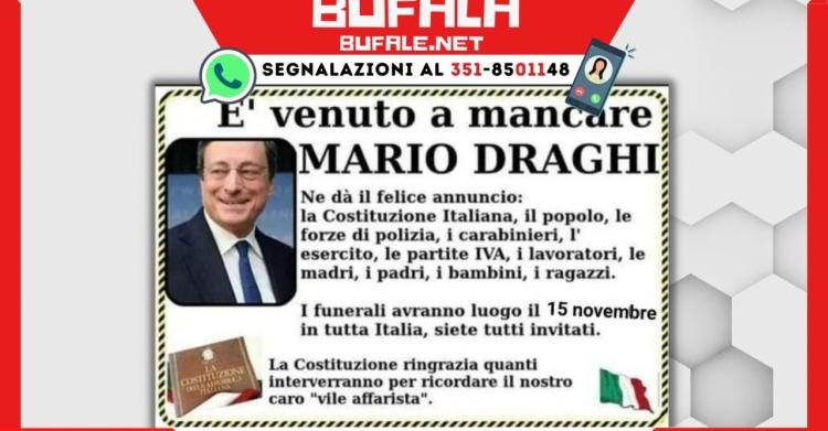 bufala morto mario draghi
