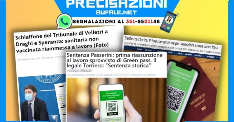precisazioni infermiera novax sospesa