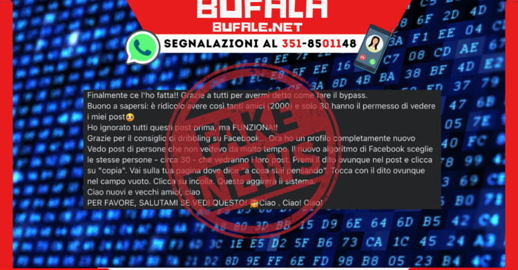 Il bypass dell'algoritmo di Facebook non esiste: quattro anni di fake
